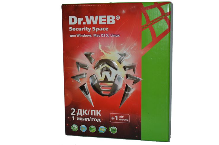Dr.Web Security Space, на 12 месяцев, на 2 ПК box