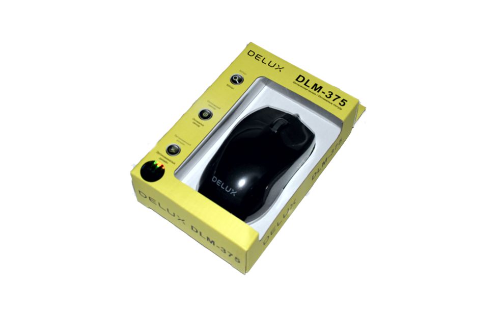 Мышь проводная DELUX , DLM-375OUB, 800 dpi, USB